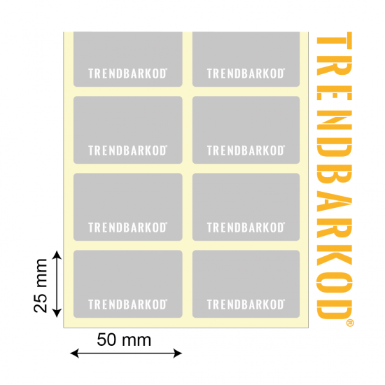 25 * 50 MM 2Lİ AYRIK SİLVER MAT  YAPIŞKANLI ETİKET (2000) - trendbarkod