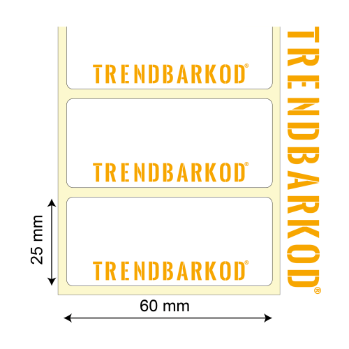 25 * 60 mm PP Opak Yapışkanlı Etiket (1000)