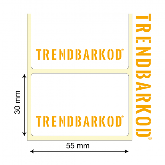 30 * 55 mm PP Opak Yapışkanlı Etiket (1000) - trendbarkod