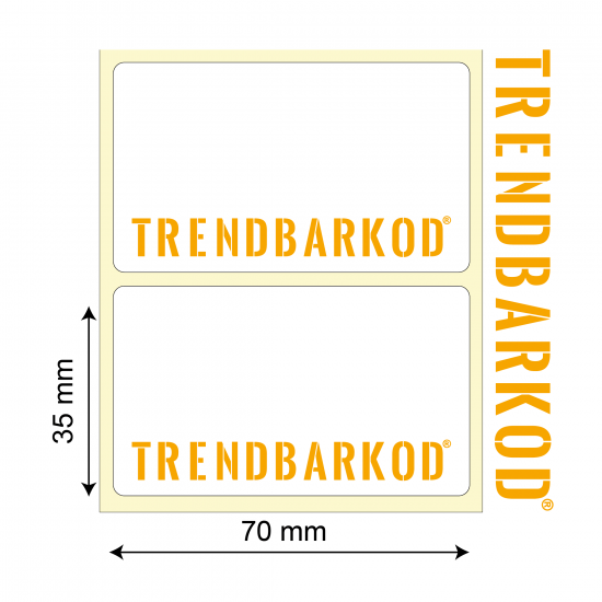35 * 70 mm PP Şeffaf Yapışkanlı Etiket (1000) - trendbarkod