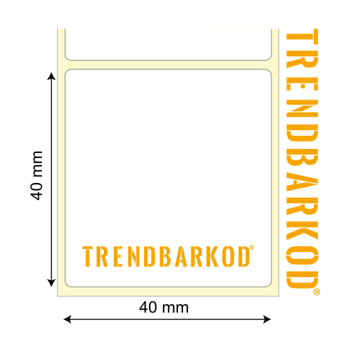 40 * 40 mm PP Opak Yapışkanlı Etiket (1000)