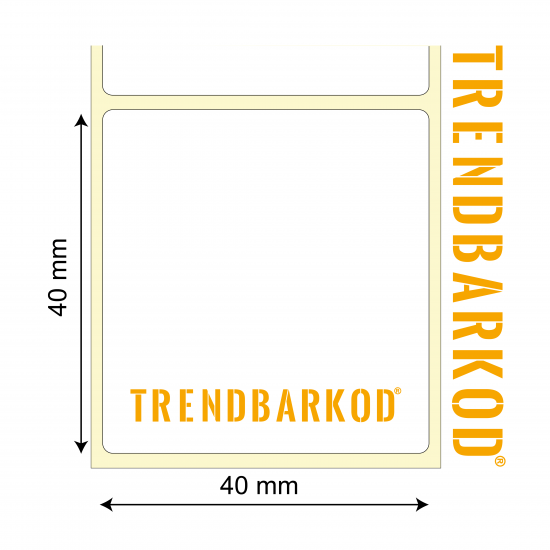 40 * 40 mm PP Opak Yapışkanlı Etiket (1000) - trendbarkod