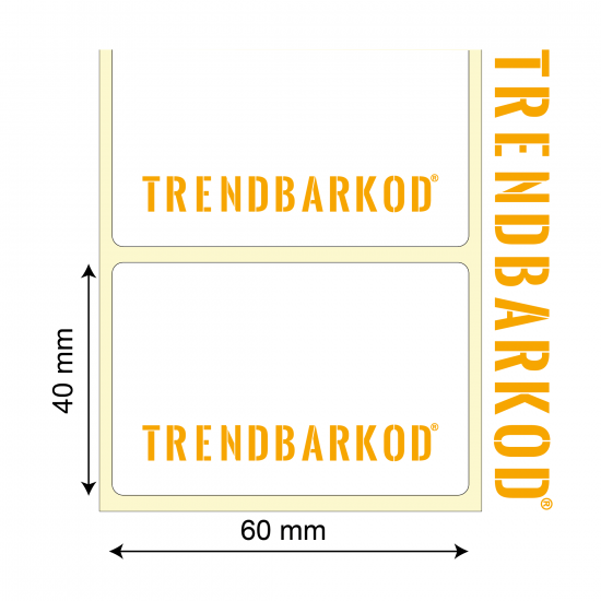 40 * 60 mm PP Opak Yapışkanlı Etiket (1000) - trendbarkod