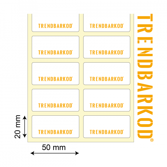 20 * 50 MM 2'Lİ AYRIK KUŞE YAPIŞKANLI ETİKET (10,000) - trendbarkod