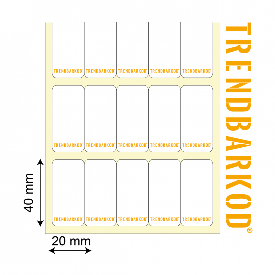 40 * 20 MM 5'Lİ BİTİŞİK KUŞE YAPIŞKANLI ETİKET (5000) - trendbarkod