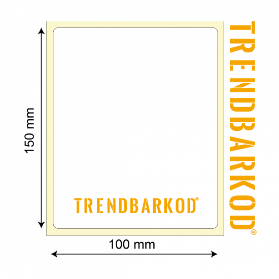 150 * 100 mm Lamine Termal Yapışkanlı Etiket (1000) - trendbarkod