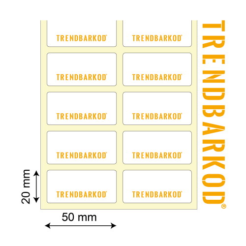 20 * 50 mm 2'li Ayrık Lamine Termal Yapışkanlı Etiket (1000)