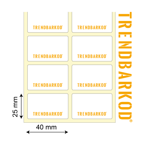 25 * 40 mm 2'li Ayrık Lamine Termal Yapışkanlı Etiket (1000)