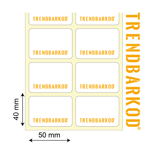 40 * 50 mm 2'li Ayrık Lamine Termal Yapışkanlı Etiket (1000)