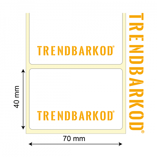 40 * 70 mm Lamine Termal Yapışkanlı Etiket (1000) - trendbarkod