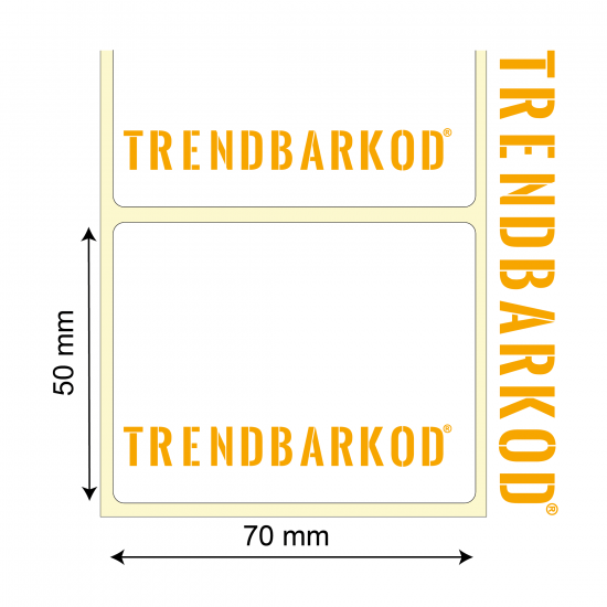 50 * 70 mm Lamine Termal Yapışkanlı Etiket (1000) - trendbarkod