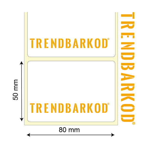 50 * 80 mm Lamine Termal Yapışkanlı Etiket (1000)