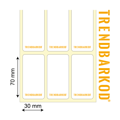 70 * 30 mm 3'lü Ayrık Lamine Termal Yapışkanlı Etiket (1000) 70 * 30 mm 3'lü Ayrık Lamine Termal Yapışkanlı Etiket (1000)