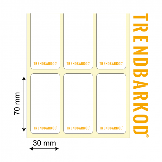 70 * 30 mm 3lü Ayrık Lamine Termal Yapışkanlı Etiket (1000) 70 * 30 mm 3lü Ayrık Lamine Termal Yapışkanlı Etiket (1000) - trendbarkod