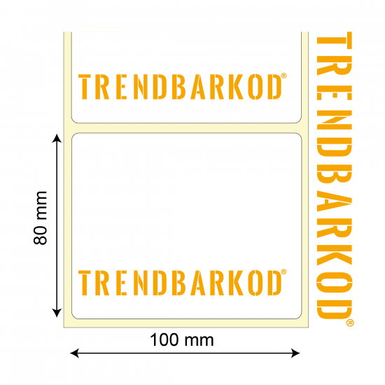 80 * 100 mm Lamine Termal Yapışkanlı Etiket (1000) - trendbarkod