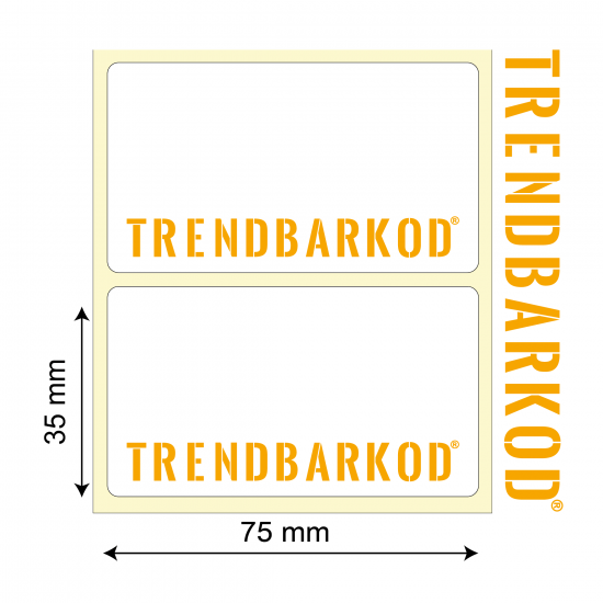 35 * 75 MM TEKLİ TERMAL STICKER (1000) - trendbarkod