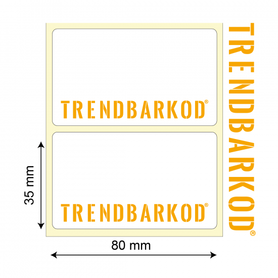 35 * 80 MM TEKLİ TERMAL STICKER (1000) - trendbarkod