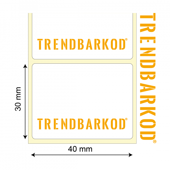 30 * 40 mm Kuşe Sürsajlı Yapışkanlı Etiket (1000) - trendbarkod
