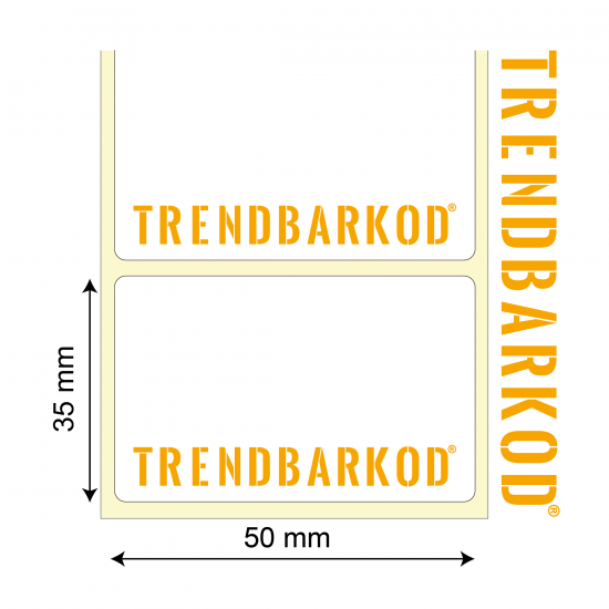 35 * 50 mm Kuşe Sürsajlı Yapışkanlı Etiket (1000) - trendbarkod