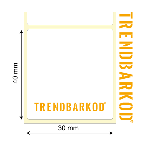 40 * 30 mm Kuşe Sürsajlı Yapışkanlı Etiket (1000)