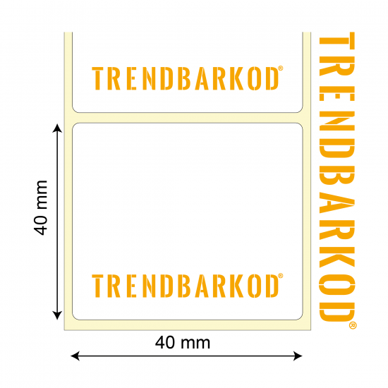 40 * 40 mm Kuşe Sürsajlı Yapışkanlı Etiket (1000) - trendbarkod