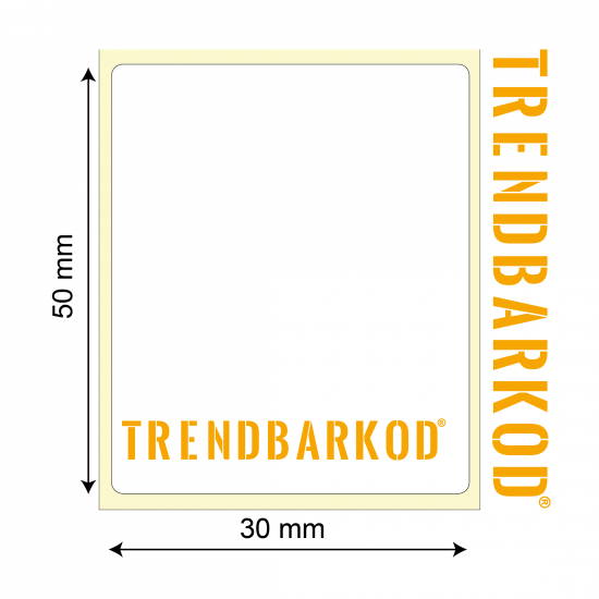 50 * 30 mm Kuşe Sürsajlı Yapışkanlı Etiket (1000) 50 * 30 mm Kuşe Sürsajlı Yapışkanlı Etiket (1000) - trendbarkod