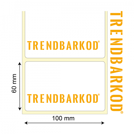 60 * 100 mm Kuşe Sürsajlı Yapışkanlı Etiket (1000) 60 * 100 mm Kuşe Sürsajlı Yapışkanlı Etiket (1000) - trendbarkod