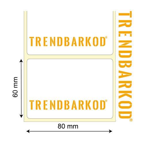 60 * 80 mm Kuşe Sürsajlı Yapışkanlı Etiket (1000)